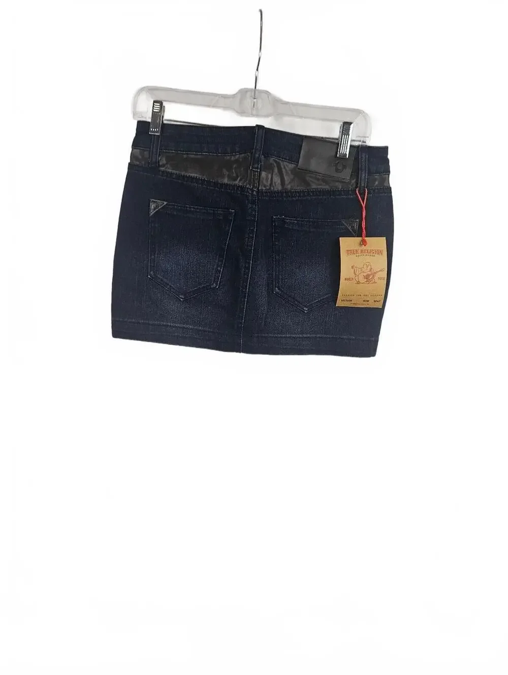 True Religion Dark Blue Denim Mini Skirt Size 26 USA NWT